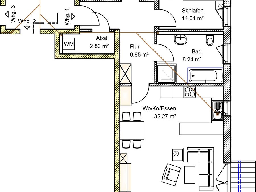 3 Zimmer Wohnung 1 im EG in Winzer