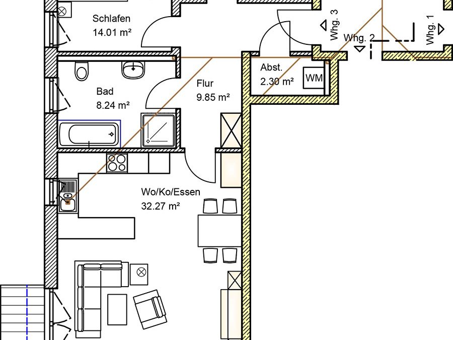 3 Zimmer Wohnung 3 im EG in Winzer