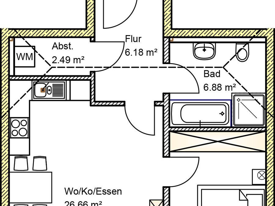 2 Zimmer Wohnung 5 im OG in Winzer