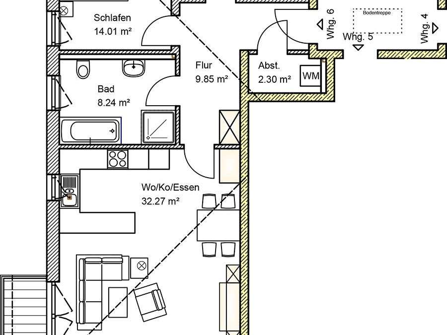 3 Zimmer Wohnung 6 im OG in Winzer
