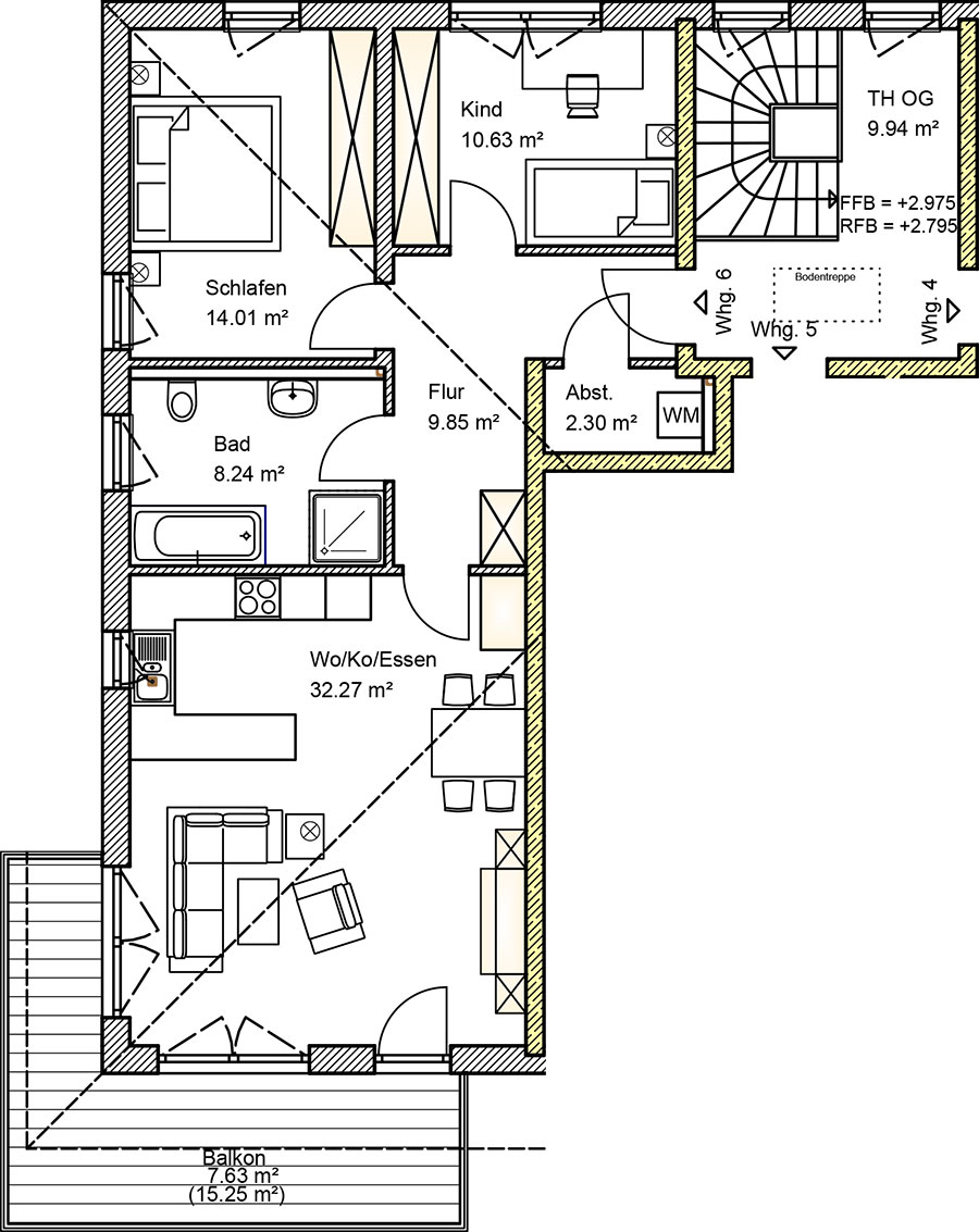 Wohnung 6 im Mehrfamilienhaus in Winzer